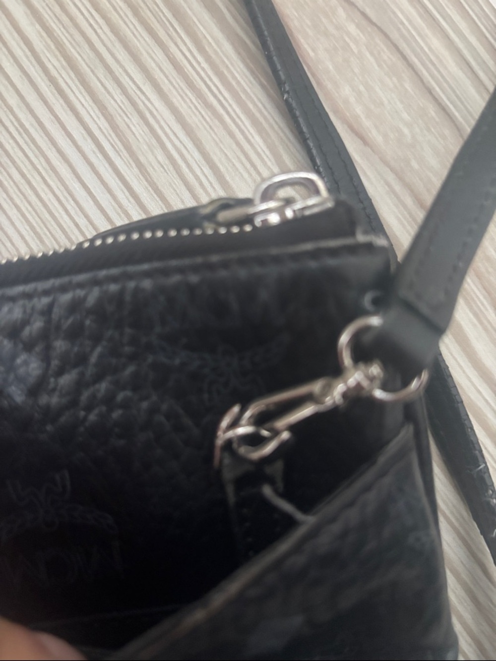 MCM Black Textured Leather Crossbody Pouch - Picture 6 of 7
